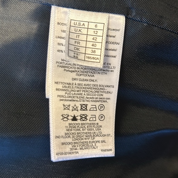 NWT Brooks Brothers Loro Piana classic navy merino wool blazer Size 6. - Picture 6 of 7